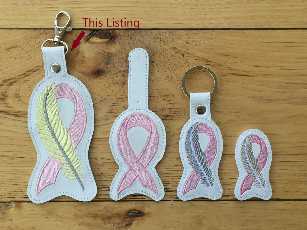 DIY-DIGITAL FILE Bra Breast Cancer Awareness Ribbon Set Memo Pad Cover &  Snap Tab / Key Fob / Bag Tag / Ith Machine Embroidery Design 